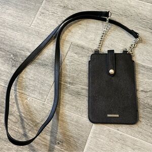 White House Black Market Black Faux Leather Crossbody Lightweight